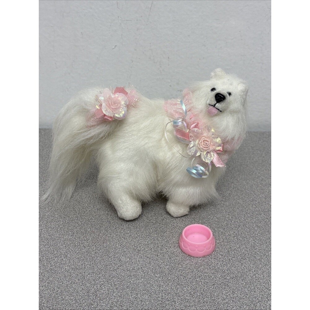 Vintage Barbie Sachi Pet Samoyed Prettiest Puppy Dog Mattel